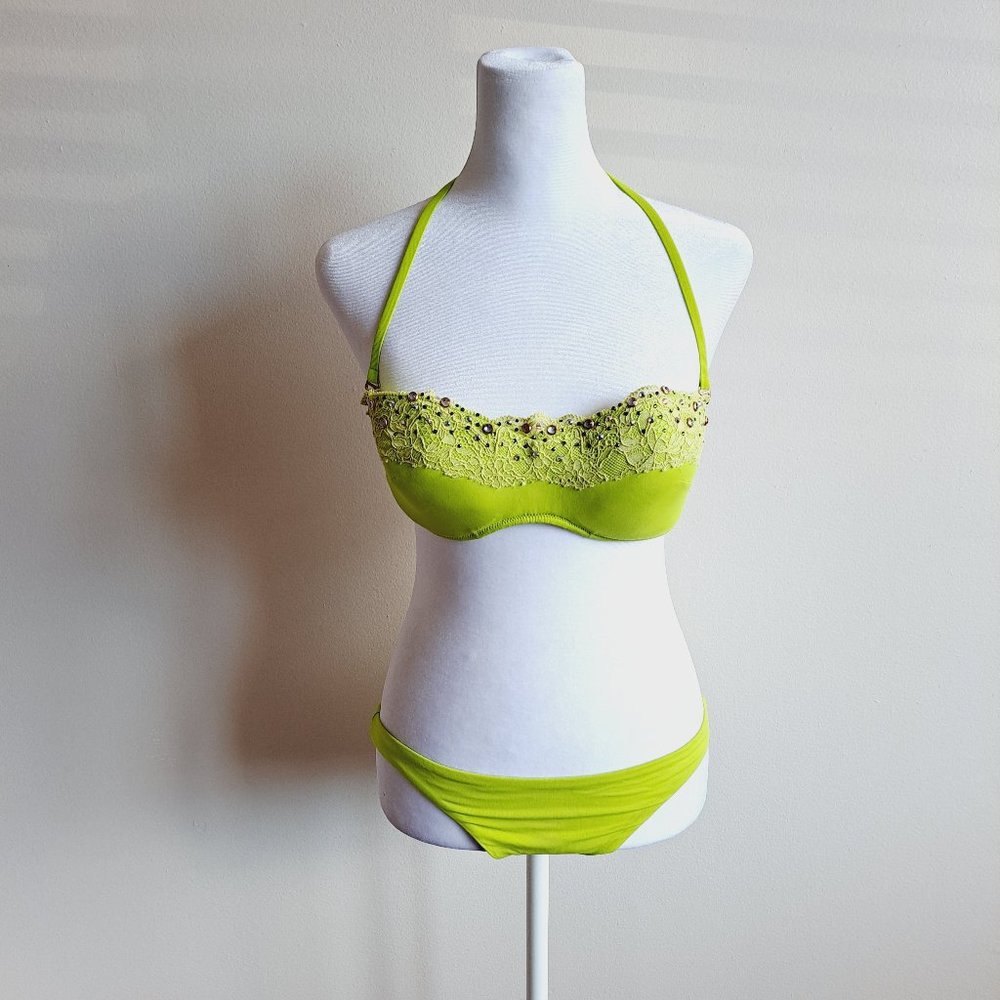 VDP Women's Italian Green Bikini Swimsuit